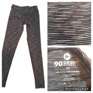 90 Degree by Reflex legging, stripe, size XS